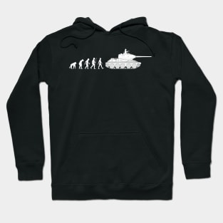 Humorous design on the theme of evolution and tanks Hoodie